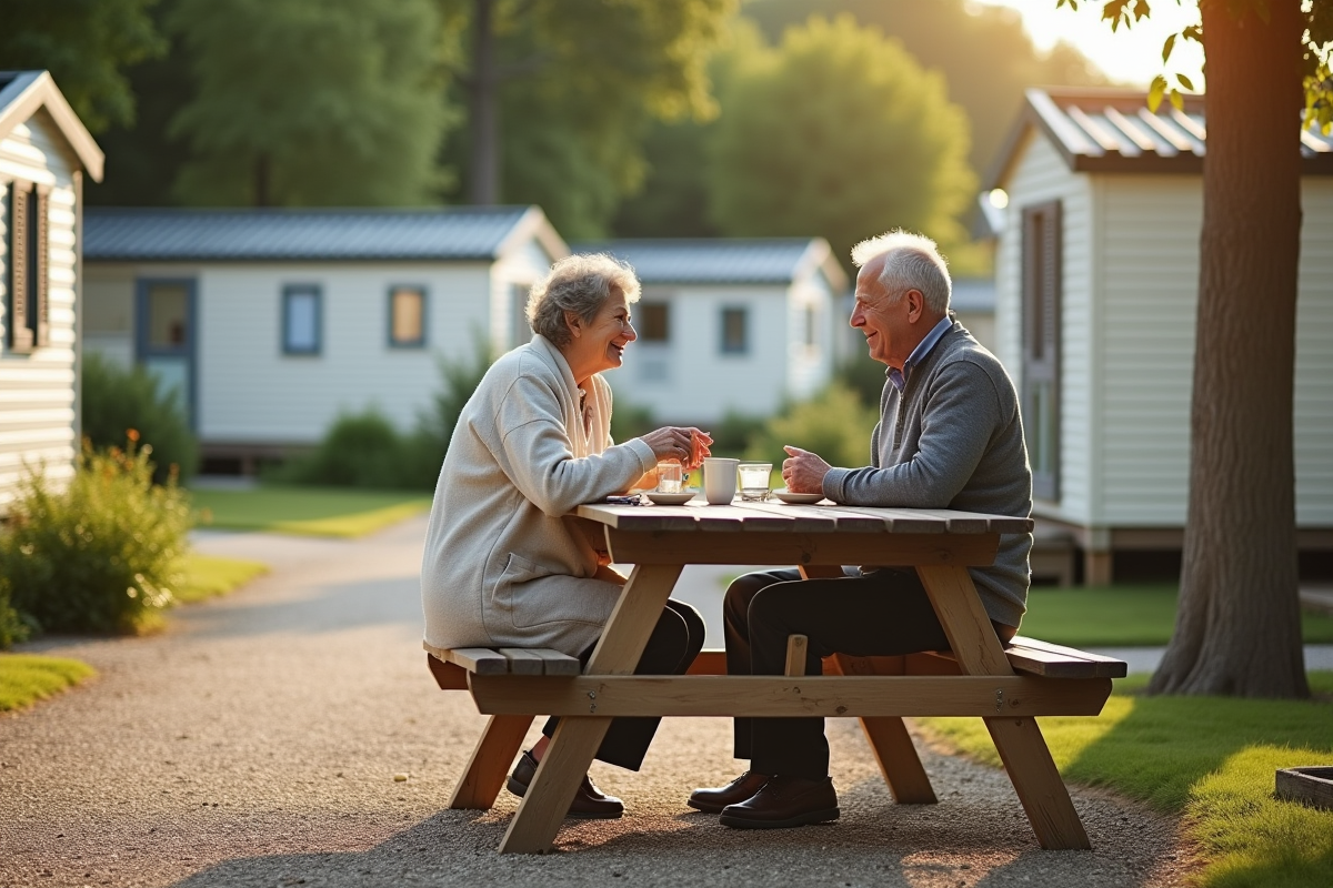 Couple retraité profitant d