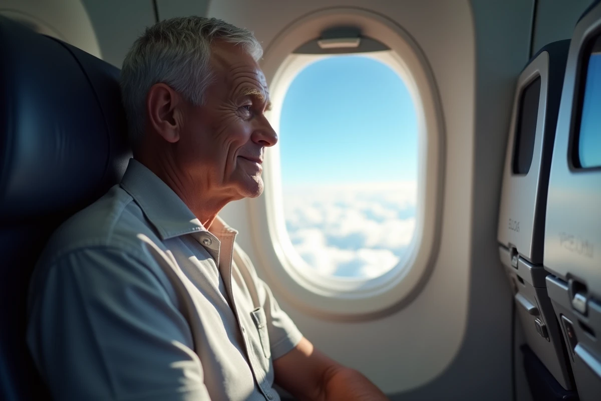 Homme en vol regardant par la fenetre d