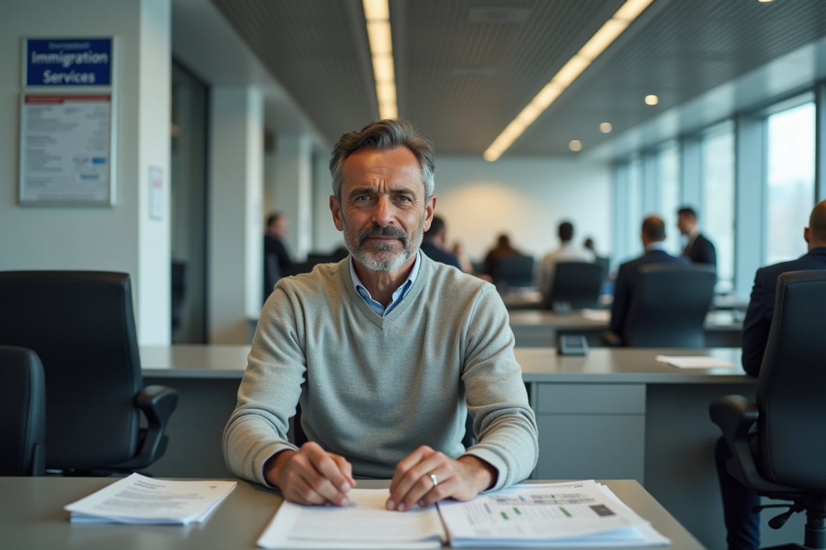 Homme belge au bureau d