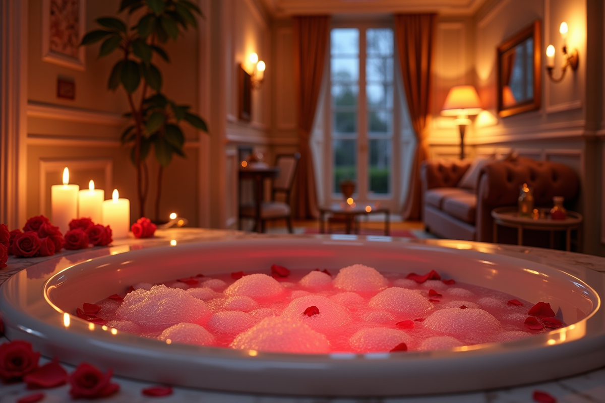 Soirée romantique avec jacuzzi et bougies dans une suite parisienne
