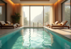 Spa intérieur privé avec piscine chauffée lumineuse
